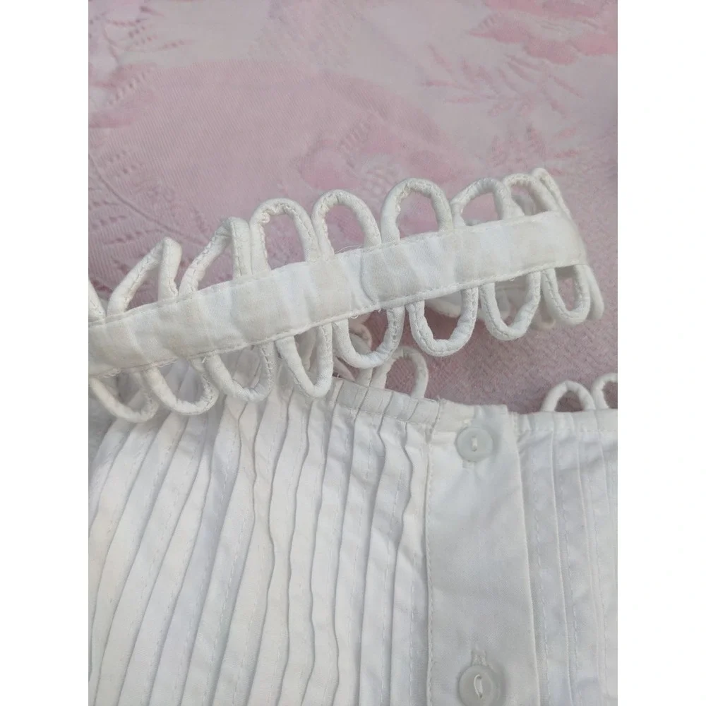 Forever That Girl Adrianna Lace Romper L White Wide Bloomer Shorts Boho Smocked - Picture 14 of 16